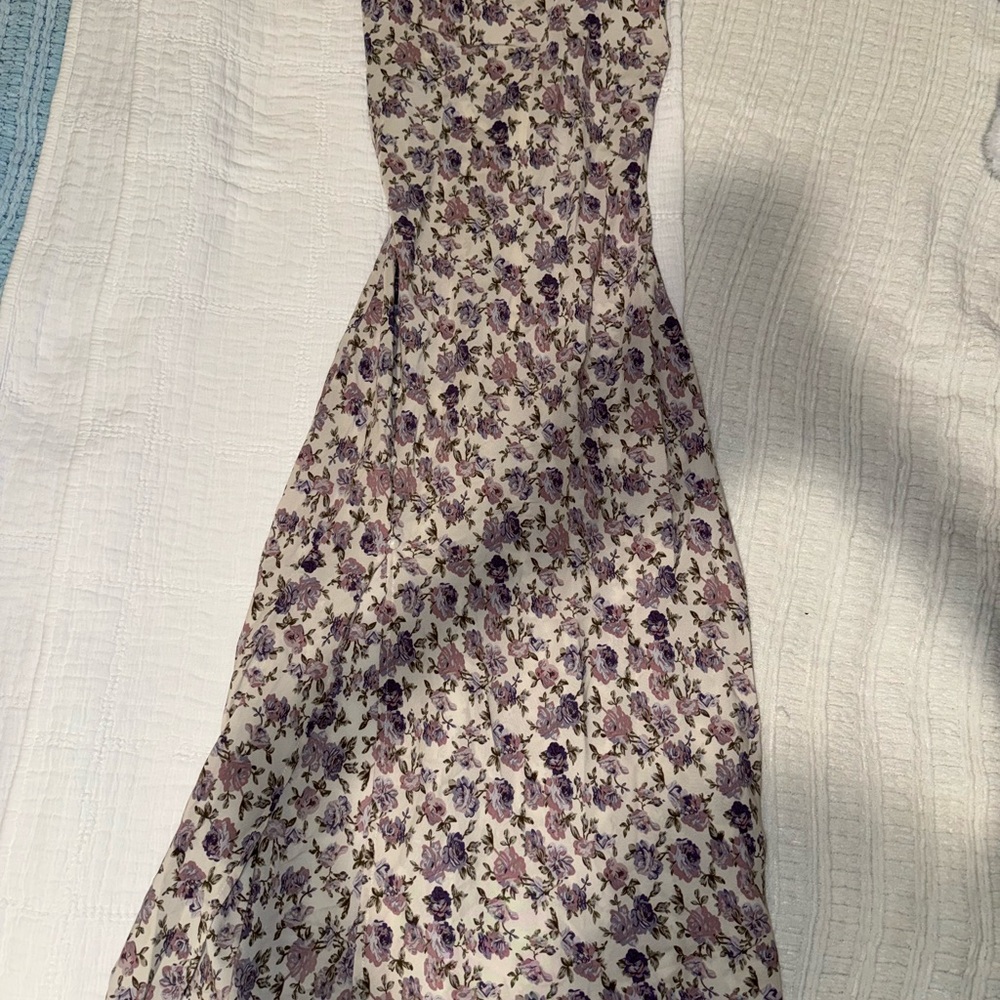 SHEIN Floral Maxi Dress - Purple and Cream